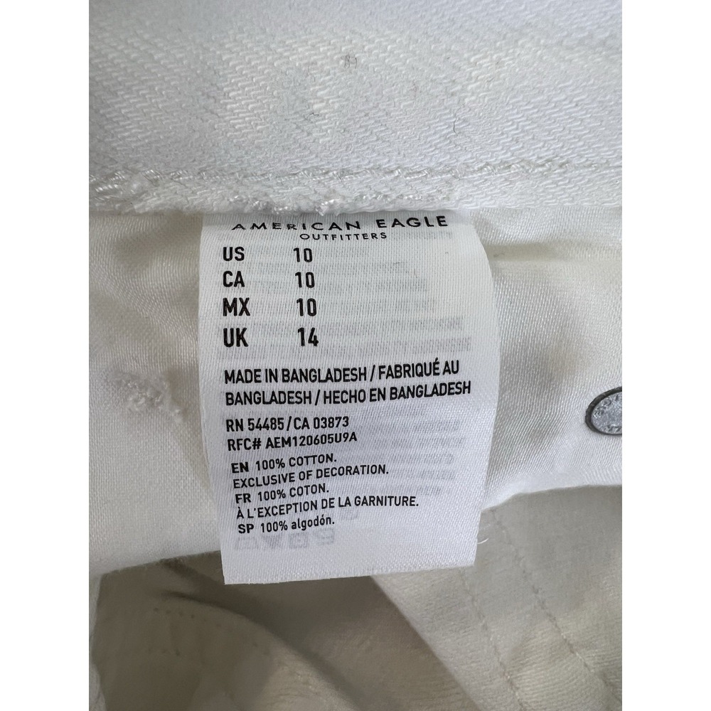 American Eagle Festival High Rise MIDI Jean Shorts White Ripped Distressed Sz 10 - Picture 5 of 8